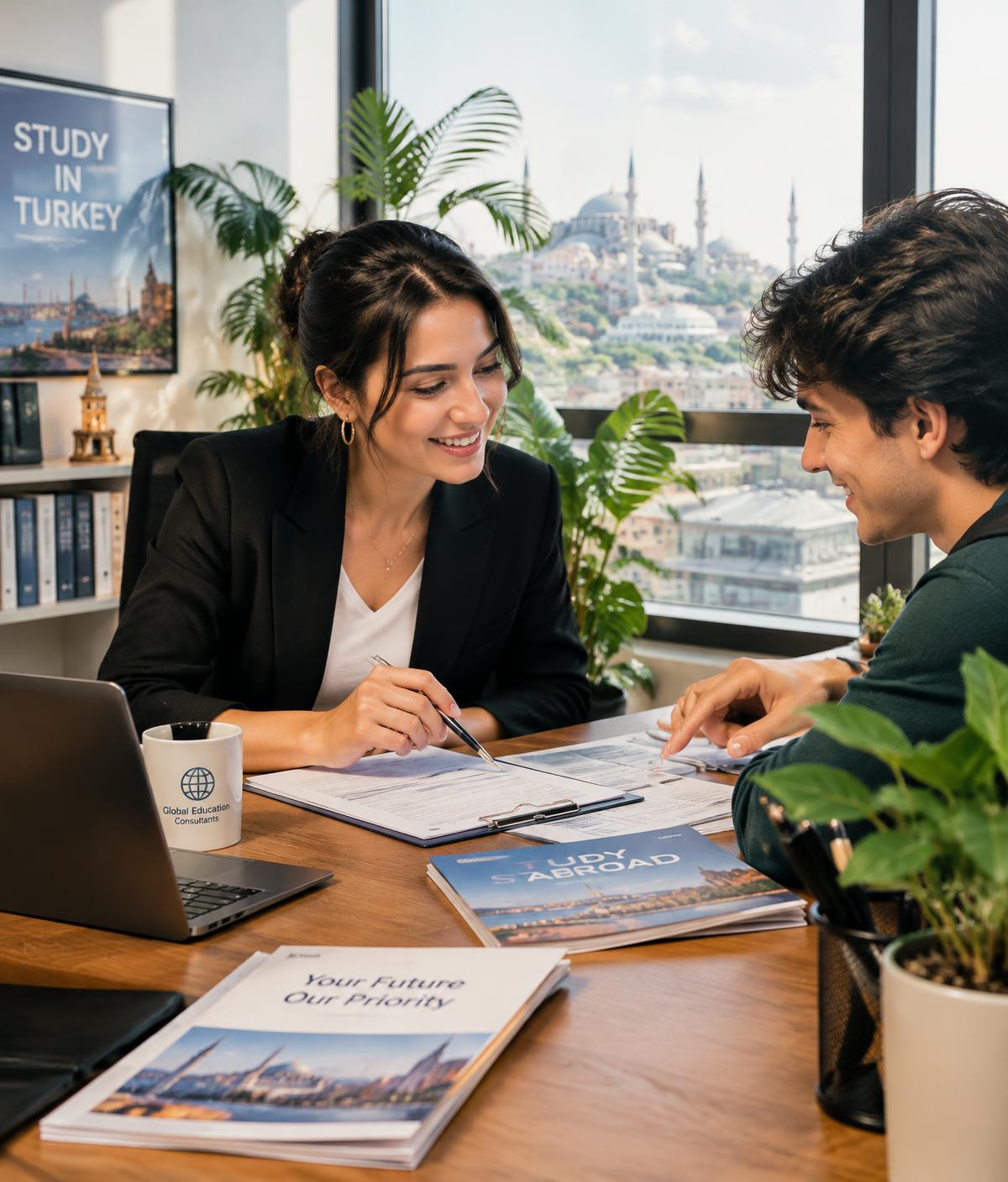 Advisor helping a student